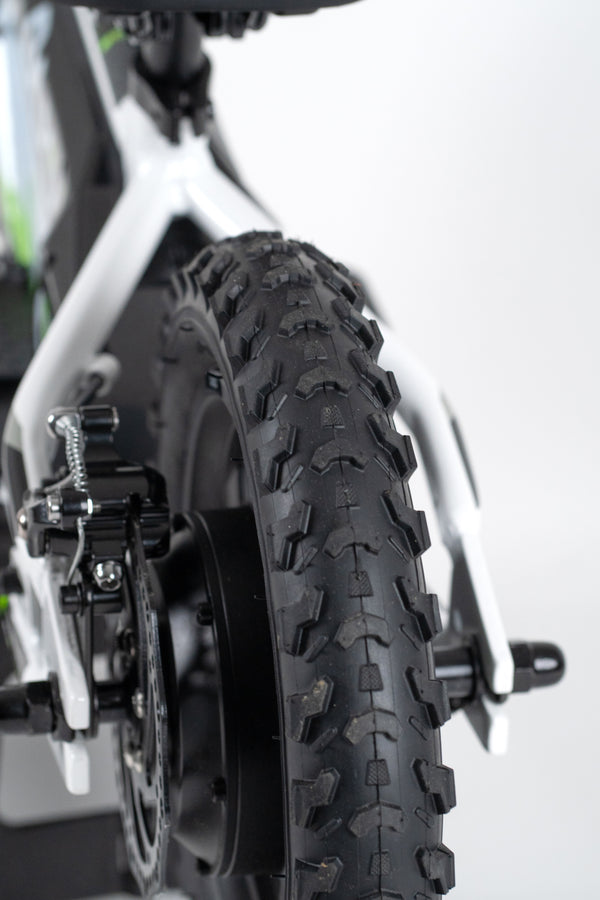 Duo launch rear wheel with disc brake and grippy tyre