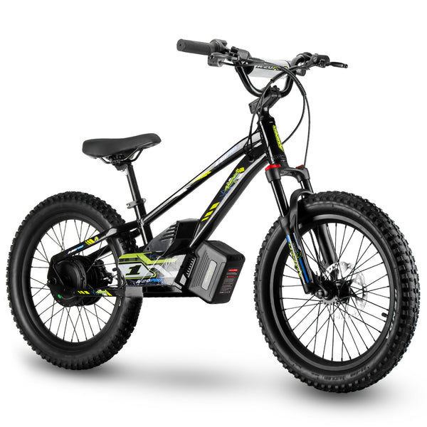 Amped A20 pro Black electric bike with visible branding on a white background