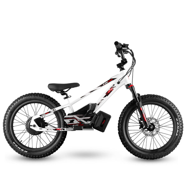  Amped A20 pro White electric bike with black tires on a white background