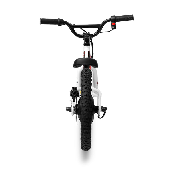 Amped A16 Children's electric bicycle with black tires and handlebars on a white background