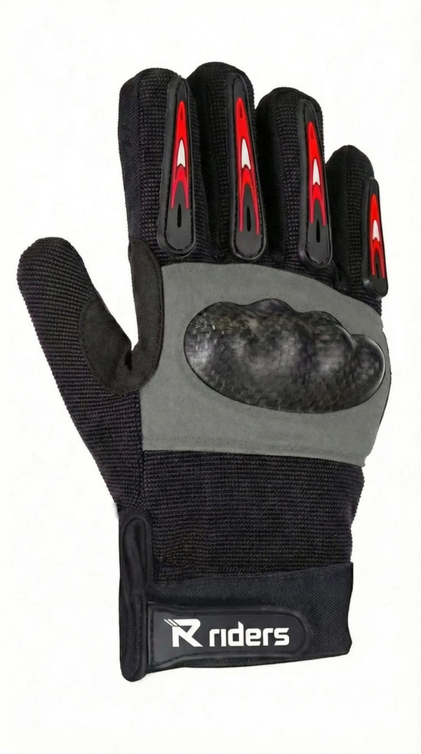 R riders Kids Bike Gloves - Knuckle Protection - Long finger tech