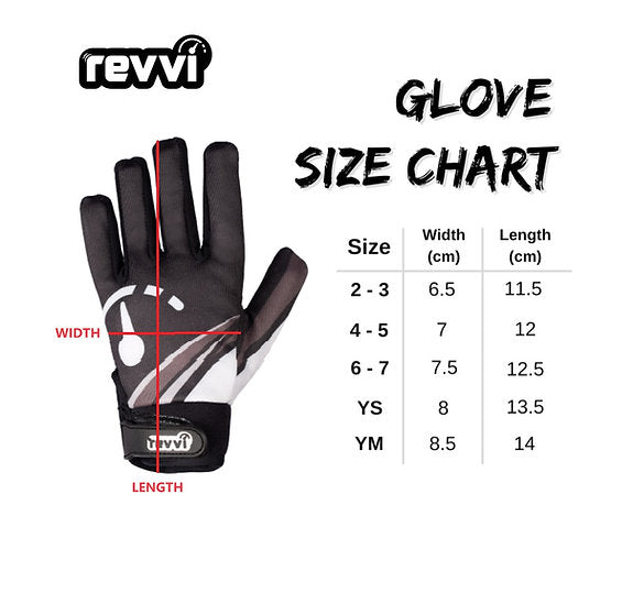 Revvi Kids Bike Gloves - Knuckle Protection - Long finger tech