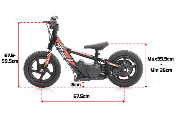 Revvi 12" Kids Electric Balance bike- Red