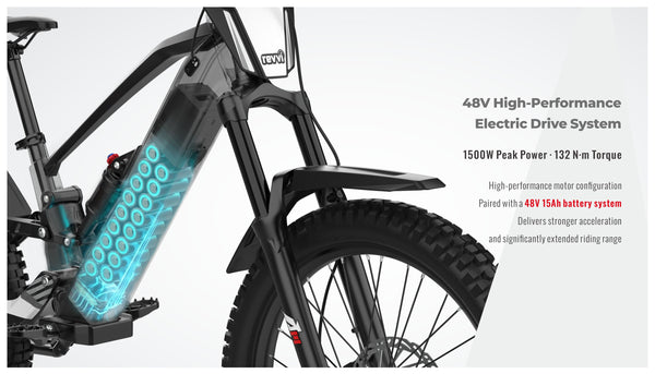 Revvi 24" bike in black battery
